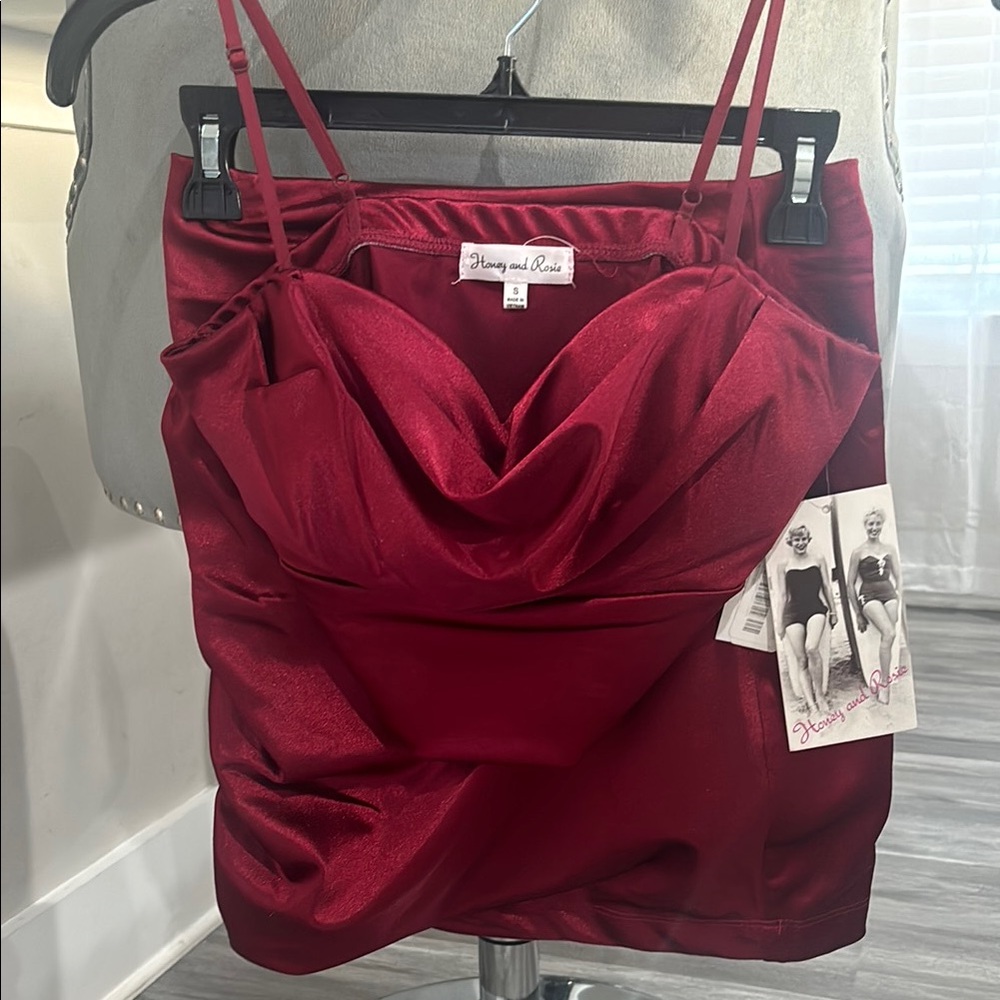 Honey and Rosie Red Satin Dress